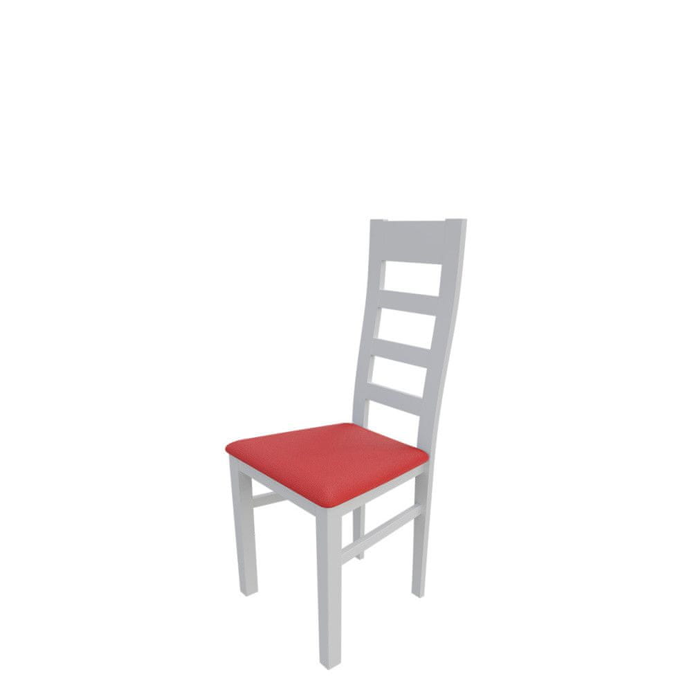 Veneti Kuchynská stolička MOVILE 25 - biela / červená ekokoža